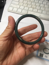 Load image into Gallery viewer, 55.3mm Certified Type A 100% Natural dark green/blue/gray Guatemala slim round cut Jadeite bangle PH145-4305
