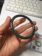 Load image into Gallery viewer, 55.3mm Certified Type A 100% Natural dark green/blue/gray Guatemala slim round cut Jadeite bangle PH145-4305
