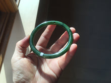 Load image into Gallery viewer, 62mm certified 100% Natural dark green/black round cut nephrite (碧玉)  bangle HN18-9161
