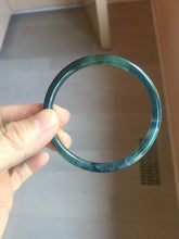 Load image into Gallery viewer, 56.7mm Certified Type A 100% Natura dark blue/green/gray/black/purple Guatemala slim round cut Jadeite bangle AZ154-5525
