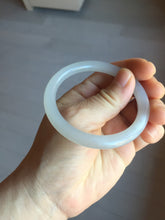 Load image into Gallery viewer, 52.8mm Certified 100% Natural light smoky lavender/soft pink gray(烟紫) nephrite jade bangle HN140-3592
