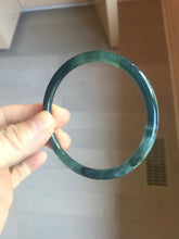 Load image into Gallery viewer, 56.7mm Certified Type A 100% Natura dark blue/green/gray/black/purple Guatemala slim round cut Jadeite bangle AZ154-5525
