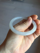 Load image into Gallery viewer, 52.8mm Certified 100% Natural light smoky lavender/soft pink gray(烟紫) nephrite jade bangle HN140-3592
