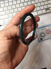 Load image into Gallery viewer, 54.7mm Type A 100% Natural dark Green/Gray/Black/blue Guatemala Slim Round Cut Jadeite Bangle PJ131-1374
