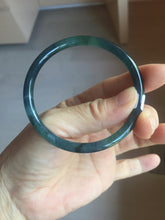Load image into Gallery viewer, 56.7mm Certified Type A 100% Natura dark blue/green/gray/black/purple Guatemala slim round cut Jadeite bangle AZ154-5525
