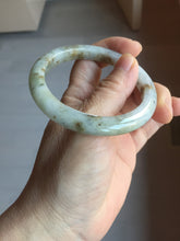 Load image into Gallery viewer, 54.5mm Certified type A 100% Natural light green brown with floating Osmanthus flowers Jadeite bangle PB247-(2795)
