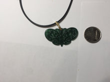Load image into Gallery viewer, 100% Natural type A icy watery  light dark green/blue/gray/black Guatemala Jadeite Jade butterfly pendant PF48
