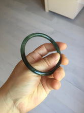 Load image into Gallery viewer, 56.4mm Certified Type A 100% Natural black/green/gray Guatemala slim round cut Jadeite bangle PJ42-0657
