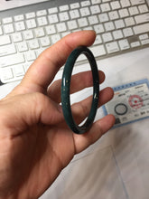 Load image into Gallery viewer, 54.7mm Type A 100% Natural dark Green/Gray/Black/blue Guatemala Slim Round Cut Jadeite Bangle PJ131-1374
