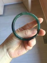 Load image into Gallery viewer, 56.4mm Certified Type A 100% Natural black/green/gray Guatemala slim round cut Jadeite bangle PJ42-0657
