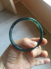 Load image into Gallery viewer, 56.7mm Certified Type A 100% Natura dark blue/green/gray/black/purple Guatemala slim round cut Jadeite bangle AZ154-5525
