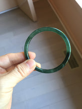 Load image into Gallery viewer, 56.4mm Certified Type A 100% Natural black/green/gray Guatemala slim round cut Jadeite bangle PJ42-0657
