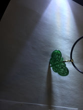 Load image into Gallery viewer, 100% Natural type A icy watery  light dark green/blue/gray/black Guatemala Jadeite Jade butterfly pendant PF48
