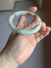 Load image into Gallery viewer, 54.5mm Certified type A 100% Natural light green brown with floating Osmanthus flowers Jadeite bangle PB247-(2795)
