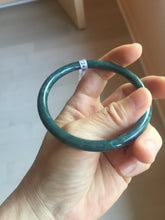 Load image into Gallery viewer, 60.5mm Certified Type A 100% Natura dark blue/green/gray/black Guatemala slim round cut Jadeite bangle AZ153-2062
