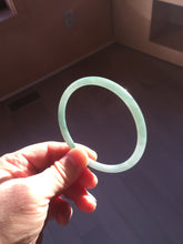 Load image into Gallery viewer, 56mm Certified Type A 100% Natural dark green/blue/gray Guatemala slim round cut Jadeite bangle PH173-8136
