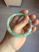 Load image into Gallery viewer, 57mm certified Type A 100% Natural dark green gray light purple round cut Jadeite Jade bangle PE94-6189
