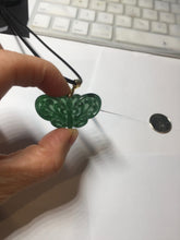 Load image into Gallery viewer, 100% Natural type A icy watery  light dark green/blue/gray/black Guatemala Jadeite Jade butterfly pendant PF48

