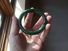 Load image into Gallery viewer, 54.7mm certified 100% Natural dark green black (碧玉) nephrite Jade bangle HN22-9135
