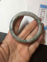 Load image into Gallery viewer, 54.9mm Certificated light green/purple with green floating flowers  jadeite jade bangle S84-7072
