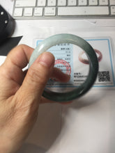 Load image into Gallery viewer, AllaboutjadeCanada.com only 55.5mm certified 100% natural Type A oily dark green gray black(老油青) half mountain half water (半山半水) jadeite jade bangle PC257-0052
