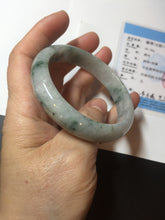 Load image into Gallery viewer, 54.9mm Certificated light green/purple with green floating flowers  jadeite jade bangle S84-7072
