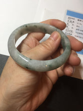 Load image into Gallery viewer, 54.9mm Certificated light green/purple with green floating flowers  jadeite jade bangle S84-7072
