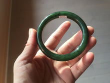 Load image into Gallery viewer, 54.7mm certified 100% Natural dark green black (碧玉) nephrite Jade bangle HN22-9135
