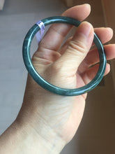 Load image into Gallery viewer, 61.5mm Certified Type A 100% Natura dark blue/green/gray/black Guatemala slim round cut Jadeite bangle AZ152-2047
