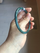 Load image into Gallery viewer, 61.5mm Certified Type A 100% Natura dark blue/green/gray/black Guatemala slim round cut Jadeite bangle AZ152-2047
