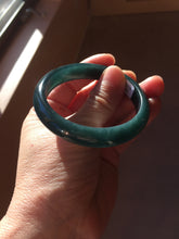 Load image into Gallery viewer, 52.5mm Certified Type A 100% Natural dark green/blue/gray/black Guatemala Jadeite bangle PB276-0696
