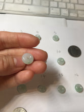 Load image into Gallery viewer, 10-12.8mm Type A 100% Natural light green sunny green white Jadeite Safety Guardian Button donuts pendant PH62 Add on item
