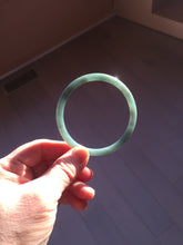 Load image into Gallery viewer, 56mm Certified Type A 100% Natural dark green/blue/gray Guatemala slim round cut Jadeite bangle PH173-8136
