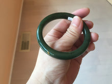 Load image into Gallery viewer, 54.7mm certified 100% Natural dark green black (碧玉) nephrite Jade bangle HN22-9135
