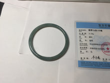 Load image into Gallery viewer, 60mm Certified Type A 100% Natural light green/blue with flying snow Guatemala slim round cut Jadeite bangle PD70-8146
