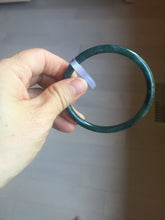 Load image into Gallery viewer, 61.5mm Certified Type A 100% Natura dark blue/green/gray/black Guatemala slim round cut Jadeite bangle AZ152-2047
