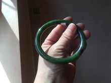 Load image into Gallery viewer, 61.5mm certified 100% Natural dark green/black round cut nephrite (碧玉) bangle HN24-9153
