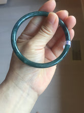 Load image into Gallery viewer, 61.5mm Certified Type A 100% Natura dark blue/green/gray/black Guatemala slim round cut Jadeite bangle AZ152-2047
