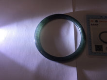 Load image into Gallery viewer, 59.2mm Certified Type A 100% Natural light black/green/gray Guatemala slim round cut Jadeite bangle PJ41-0693
