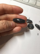 Load image into Gallery viewer, 100% Natural black/white WuJi(乌鸡) jadeite jade Olives shape dzi bead(heaven's bead 天珠) Pendant bracelet group PF49
