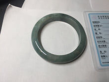 Load image into Gallery viewer, 57.2mm Certified type A 100% Natural oily dark green (老油青) blue gray black Mountains Afar (远山)Jadeite bangle PC258-0553
