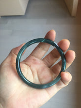 Load image into Gallery viewer, 60.6mm Certified Type A 100% Natura dark blue/green/gray/black Guatemala slim round cut Jadeite bangle AZ151-2054
