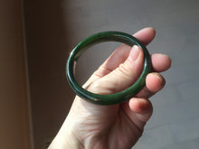 Load image into Gallery viewer, 59.2mm certified 100% Natural dark green/black nephrite (碧玉)  bangle HN24-9139
