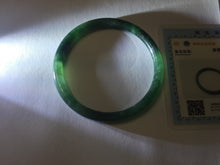 Load image into Gallery viewer, 56.4mm Certified Type A 100% Natural black/green/gray Guatemala slim round cut Jadeite bangle PJ42-0657
