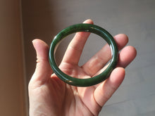 Load image into Gallery viewer, 59.2mm certified 100% Natural dark green/black nephrite (碧玉)  bangle HN24-9139
