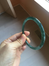 Load image into Gallery viewer, Sold please don't order. Thx. 60.6mm Certified Type A 100% Natural ice watery dark blue/green/purple/gray/black Guatemala slim round cut Jadeite bangle AZ150-2492
