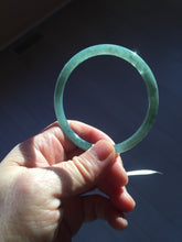 Load image into Gallery viewer, 55.5mm Certified Type A 100% Natural dark green/blue/gray Guatemala slim round cut Jadeite bangle PH172-8138
