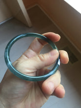 Load image into Gallery viewer, Sold please don't order. Thx. 60.6mm Certified Type A 100% Natural ice watery dark blue/green/purple/gray/black Guatemala slim round cut Jadeite bangle AZ150-2492
