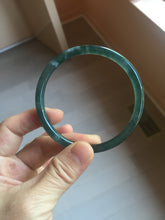 Load image into Gallery viewer, Sold please don't order. Thx. 60.6mm Certified Type A 100% Natural ice watery dark blue/green/purple/gray/black Guatemala slim round cut Jadeite bangle AZ150-2492

