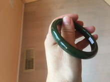 Load image into Gallery viewer, 59.2mm certified 100% Natural dark green/black nephrite (碧玉)  bangle HN24-9139
